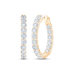 KAY Lab-Grown Diamonds Inside-Out Trellis Hoop Earrings 3 ct tw 10K Yellow Gold