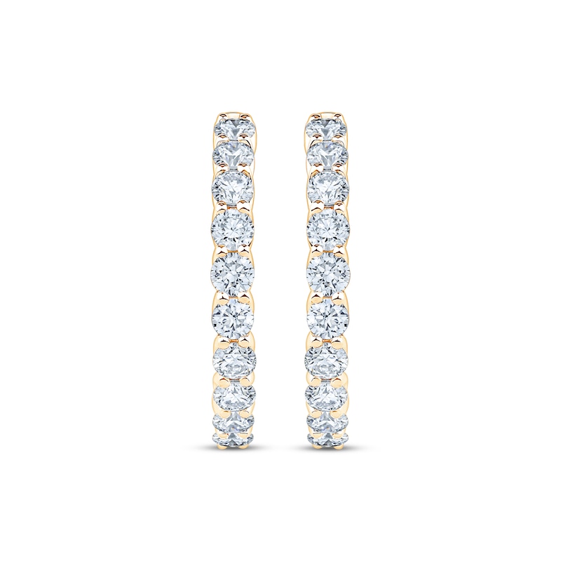 Main Image 2 of KAY Lab-Grown Diamonds Inside-Out Trellis Hoop Earrings 3 ct tw 10K Yellow Gold