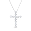 Thumbnail Image 1 of KAY Signature Collection Lab-Grown Diamond Cross Necklace 1/4 ct tw 10K White Gold 18"