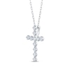 Thumbnail Image 2 of KAY Signature Collection Lab-Grown Diamond Cross Necklace 1/4 ct tw 10K White Gold 18"