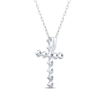 Thumbnail Image 3 of KAY Signature Collection Lab-Grown Diamond Cross Necklace 1/4 ct tw 10K White Gold 18"