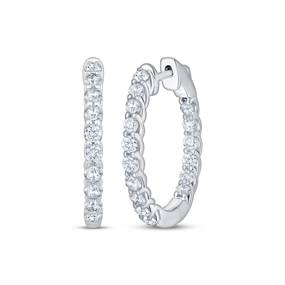 KAY Lab-Grown Diamonds Inside-Out Trellis Hoop Earrings 1 ct tw 10K White Gold