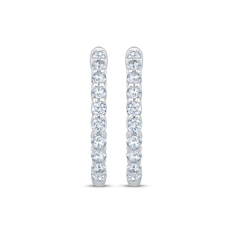 Main Image 2 of KAY Lab-Grown Diamonds Inside-Out Trellis Hoop Earrings 1 ct tw 10K White Gold