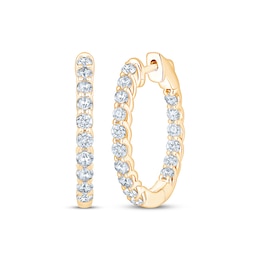 KAY Lab-Grown Diamonds Inside-Out Trellis Hoop Earrings 1 ct tw 10K Yellow Gold
