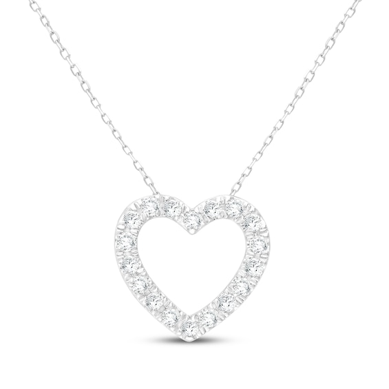 KAY Signature Collection Lab-Grown Diamond Heart Necklace 1/4 ct tw 10K White Gold 18"