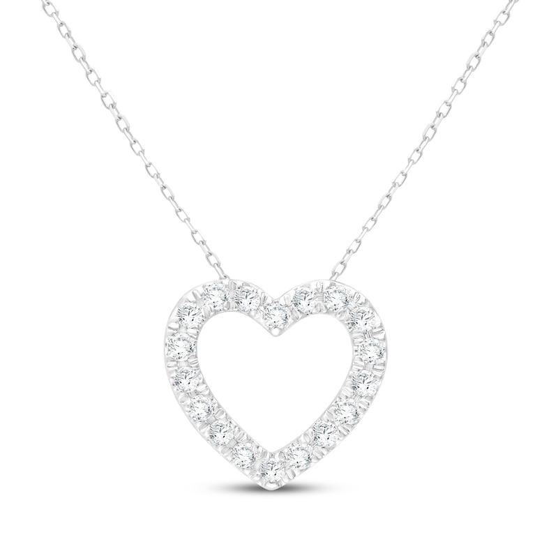 Main Image 1 of KAY Signature Collection Lab-Grown Diamond Heart Necklace 1/4 ct tw 10K White Gold 18"