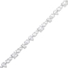 Thumbnail Image 3 of Multi-Shape White Lab-Created Sapphire Statement Necklace Sterling Silver 18"