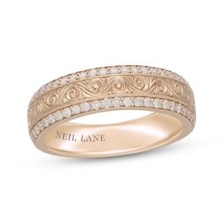 Neil Lane Men's Diamond Scrollwork Wedding Band 1/2 ct tw 14K Yellow Gold