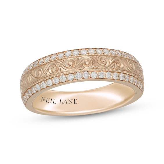 Neil Lane Men's Diamond Scrollwork Wedding Band 1/2 ct tw 14K Gold