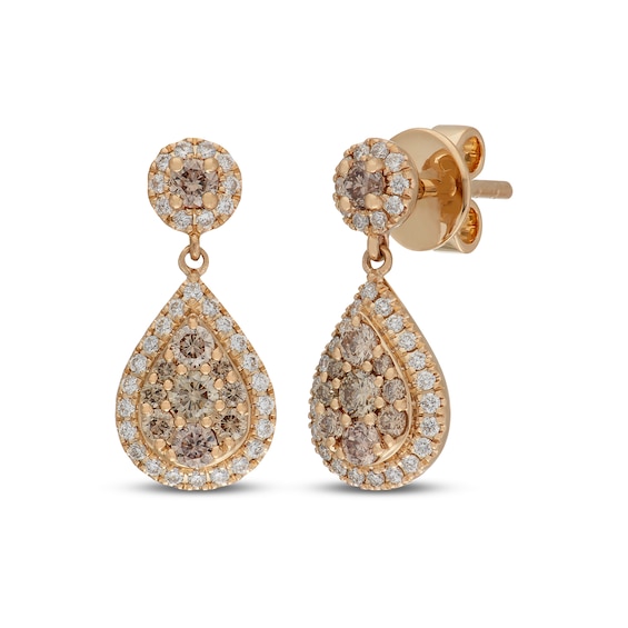 Neil Lane Desert Diamonds Pear-Shaped Drop Earrings 3/4 ct tw 10K Yellow Gold