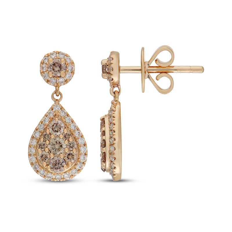Main Image 3 of Neil Lane Desert Diamonds Pear-Shaped Drop Earrings 3/4 ct tw 10K Yellow Gold