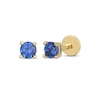 Thumbnail Image 1 of STUDIO BY KAY Blue Lab-Created Sapphire Solitaire Stud Earrings 24K Yellow Gold Vermeil Sterling Silver