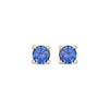 Thumbnail Image 2 of STUDIO BY KAY Blue Lab-Created Sapphire Solitaire Stud Earrings 24K Yellow Gold Vermeil Sterling Silver