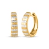 Thumbnail Image 1 of STUDIO BY KAY Lab-Grown Diamond Pavé Stripe Hoop Earrings 1/5 ct tw 24K Yellow Gold Vermeil Sterling Silver