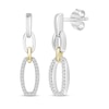 Thumbnail Image 1 of Linked Always Diamond Oval Chain Link Drop Earrings 1/10 ct tw Sterling Silver & 10K Yellow Gold