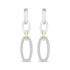 Thumbnail Image 2 of Linked Always Diamond Oval Chain Link Drop Earrings 1/10 ct tw Sterling Silver & 10K Yellow Gold