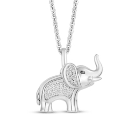 Disney Treasures The Lion King Elephant Necklace 1/8 ct tw Sterling Silver 19"