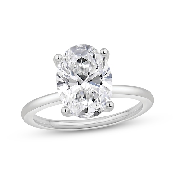 Now + Forever Lab-Grown Diamonds Certified Oval-Cut Solitaire Engagement Ring 3 ct tw 14K White Gold (F/VS2)