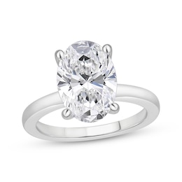 Now + Forever Lab-Grown Diamonds Certified Oval-Cut Solitaire Engagement Ring 4 ct tw 14K White Gold (F/VS2)
