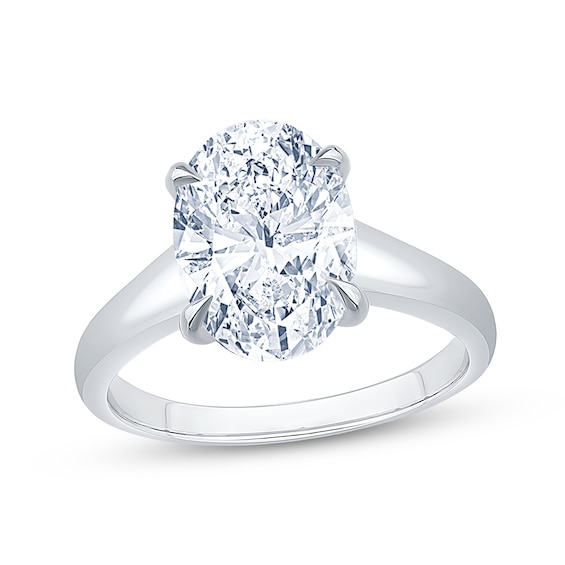 Now + Forever Lab-Grown Diamonds Certified Oval-Cut Solitaire Engagement Ring 3 ct tw 14K White Gold (F/VS2)