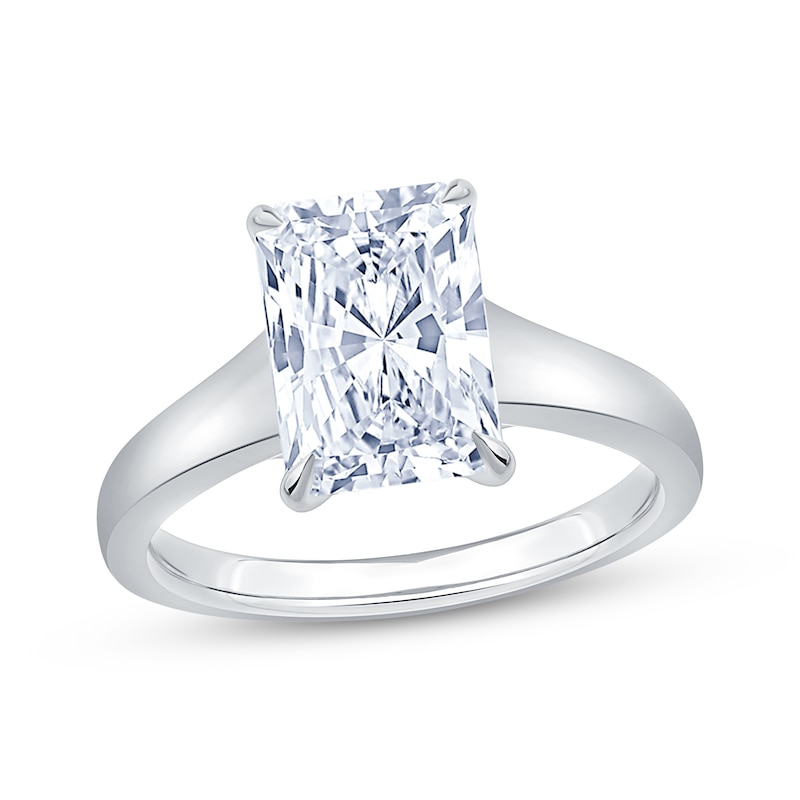 Main Image 1 of Now + Forever Lab-Grown Diamonds Certified Radiant-Cut Solitaire Engagement Ring 3 ct tw 14K White Gold (F/VS2)