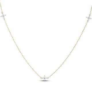 Rocksbox The Northstar Lab-Grown Diamond Station Necklace 1/8 ct tw 24K Yellow Gold Vermeil Sterling Silver 19"