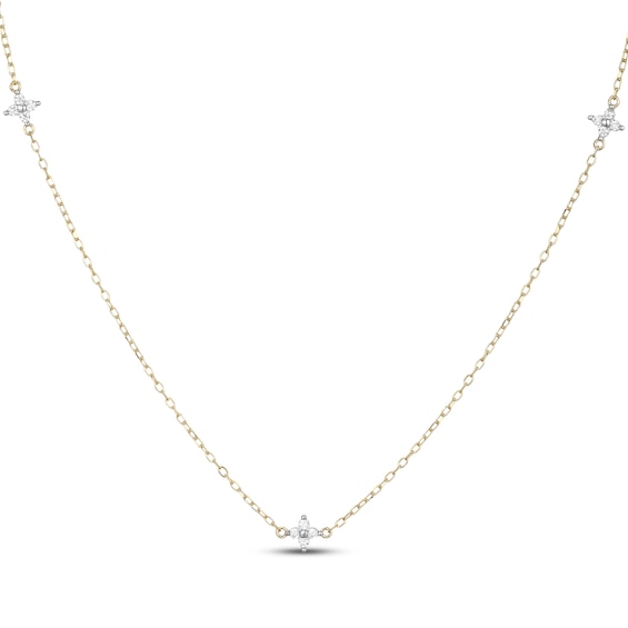 Rocksbox The Northstar Lab-Grown Diamond Station Necklace 1/8 ct tw 24K Yellow Gold Vermeil Sterling Silver 19"