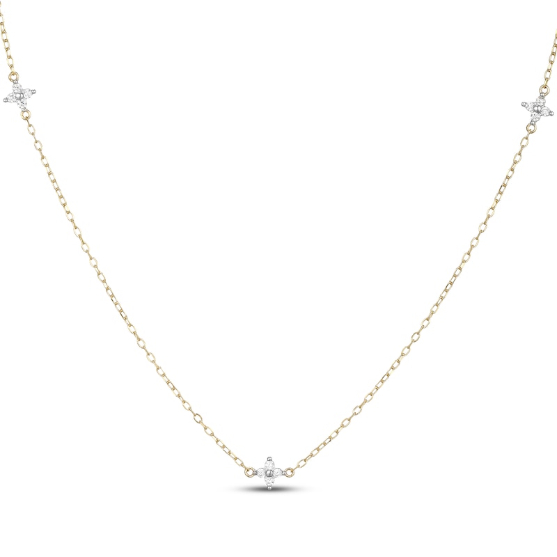 Main Image 1 of Rocksbox The Northstar Lab-Grown Diamond Station Necklace 1/8 ct tw 24K Yellow Gold Vermeil Sterling Silver 19"
