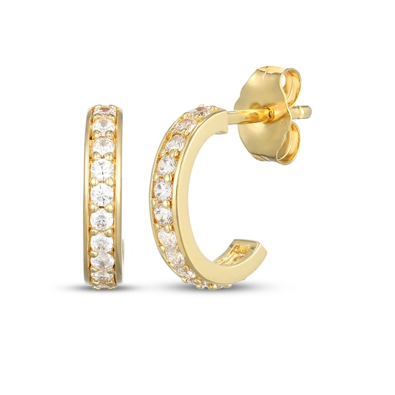 Rocksbox The Mariel Lab-Grown Diamond J-Hoop Earrings 3/8 ct tw 24K Yellow Gold Vermeil Sterling Silver