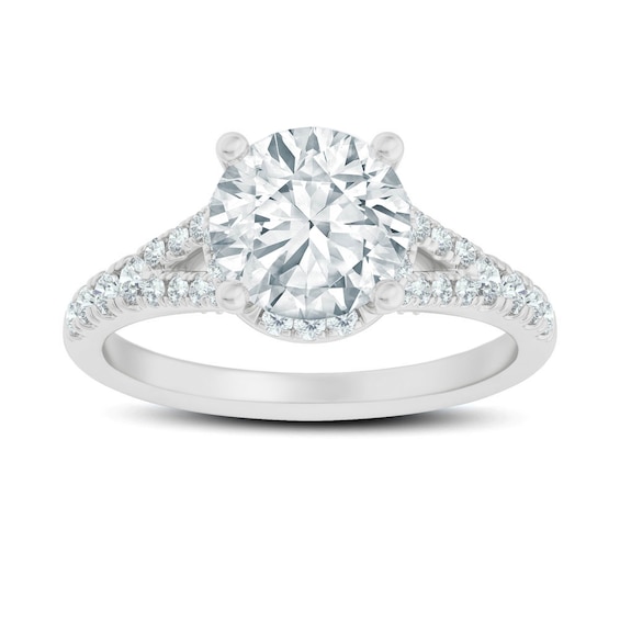 Now + Forever Split-shank Natural Diamond Engagement Ring Setting 3/8 ct tw 18K White Gold