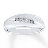 Thumbnail Image 0 of Men's Wedding Band 1/5 ct tw Diamonds 10K White Gold