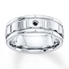 Thumbnail Image 0 of Men's Wedding Band Black Diamond Accent Stainless Steel