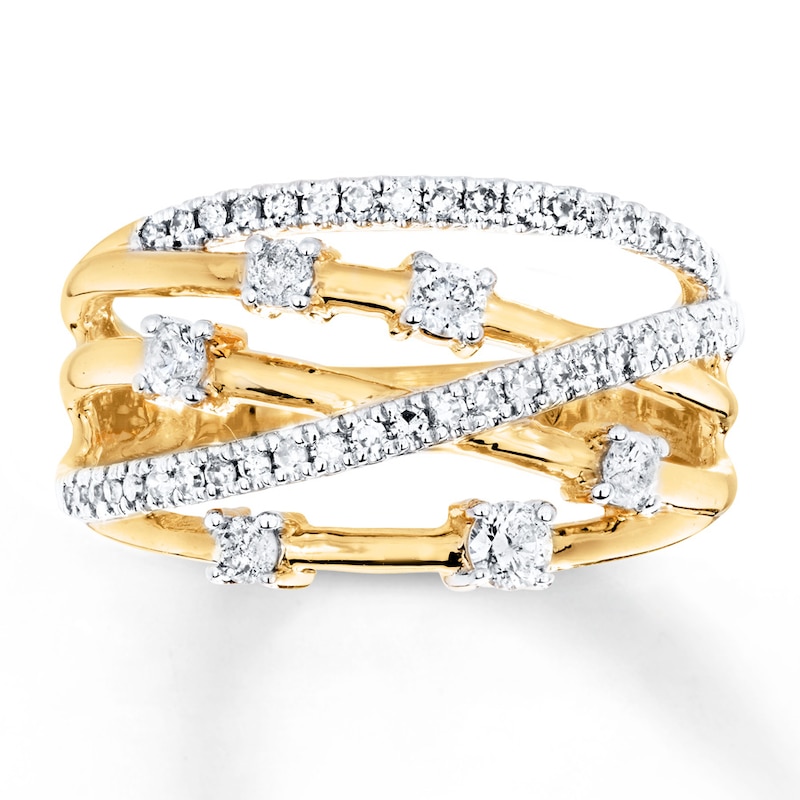 Diamond Ring 1/2 ct tw Round-cut 10K Yellow Gold