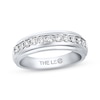 Thumbnail Image 1 of Men's THE LEO Diamond Wedding Band 1/2 ct tw Round-cut 14K White Gold
