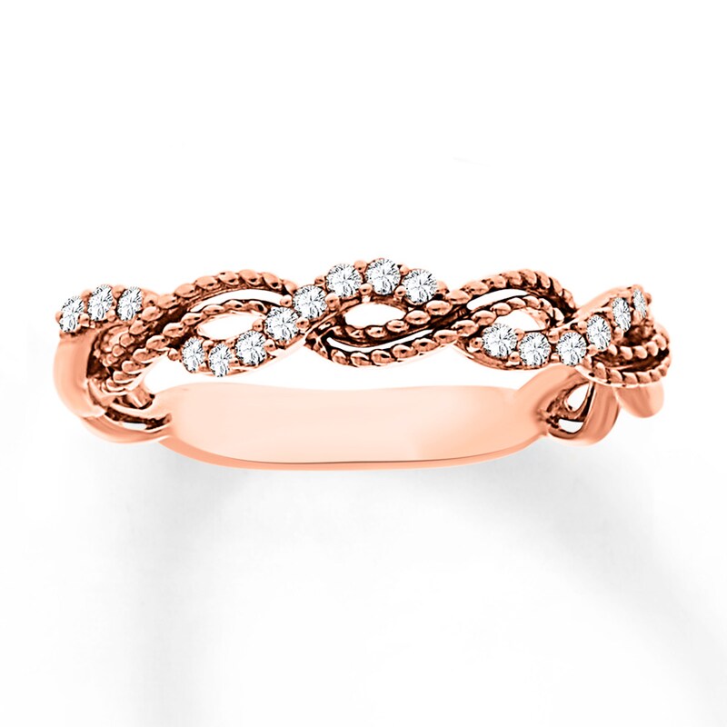 Diamond Ring 1/6 ct tw Round-cut 10K Rose Gold