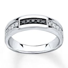 Now + Forever Men's Wedding Band 3/8 ct tw Diamonds 10K White Gold