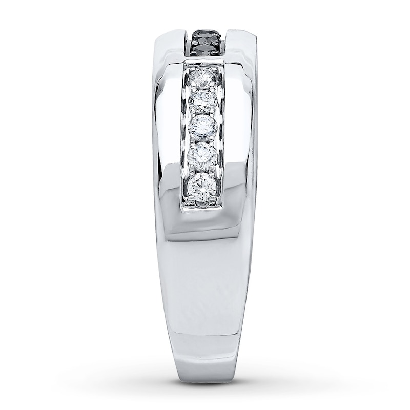 Main Image 3 of Now + Forever Men's Wedding Band 3/8 ct tw Diamonds 10K White Gold