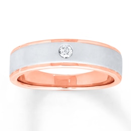 Now + Forever Men's Band 1/15 Carat Diamond 10K Rose Gold