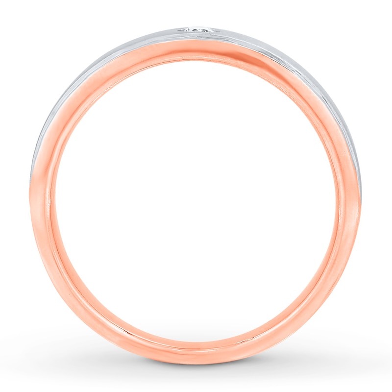 Main Image 2 of Now + Forever Men's Band 1/15 Carat Diamond 10K Rose Gold