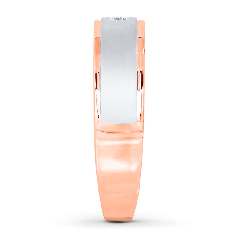 Main Image 3 of Now + Forever Men's Band 1/15 Carat Diamond 10K Rose Gold