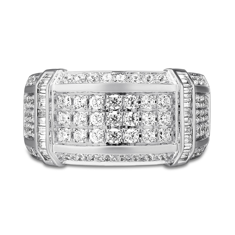 Men's Diamond Band 1-1/2 ct tw Round-cut 10K White Gold