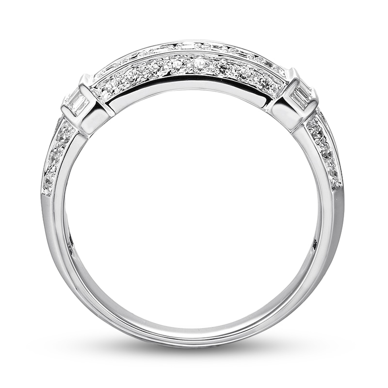 Men's Diamond Band 1-1/2 ct tw Round-cut 10K White Gold