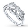 Thumbnail Image 1 of Diamond Ring 1/2 ct tw Round & Baguette Sterling Silver