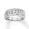 Thumbnail Image 1 of Now + Forever Men's Wedding Band 1/4 ct tw Diamonds 10K White Gold