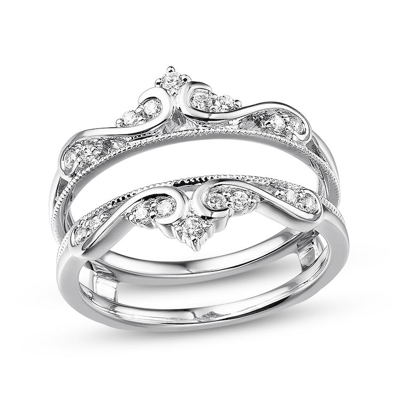 Diamond Insert Ring 1/4 Carat tw 14K White Gold