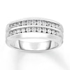 Thumbnail Image 1 of Now + Forever Men's Diamond Wedding Band 3/4 ct tw Round-cut 10K White Gold
