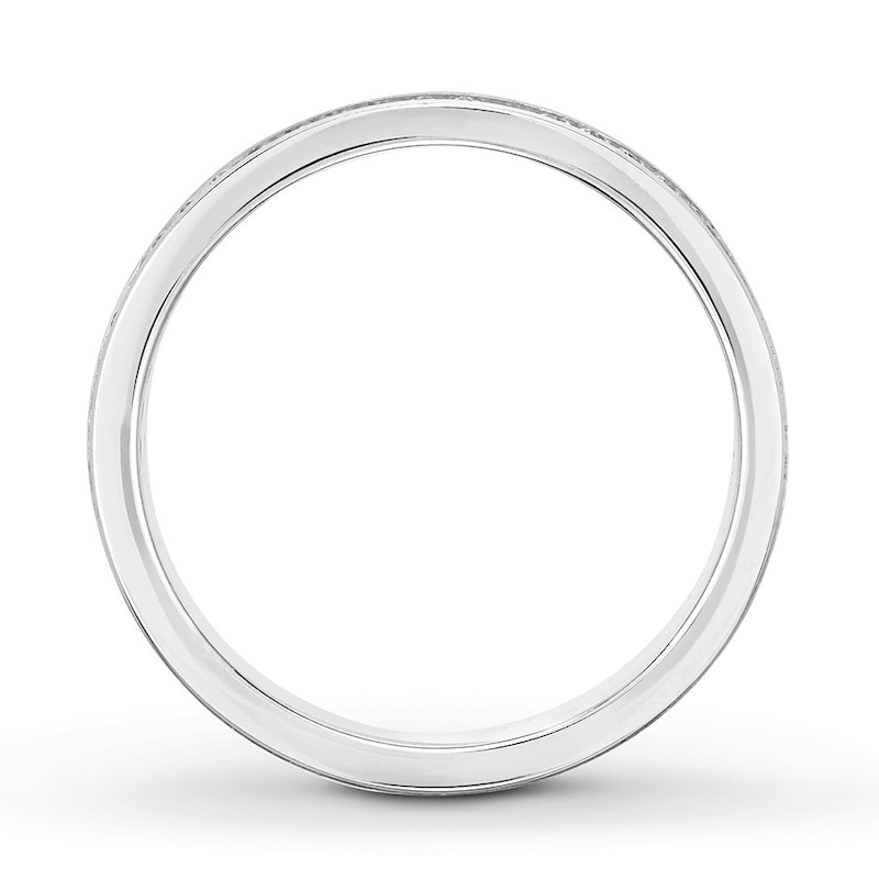 Main Image 2 of Now + Forever Men's Diamond Wedding Band 1/2 ct tw Round-cut 10K White Gold