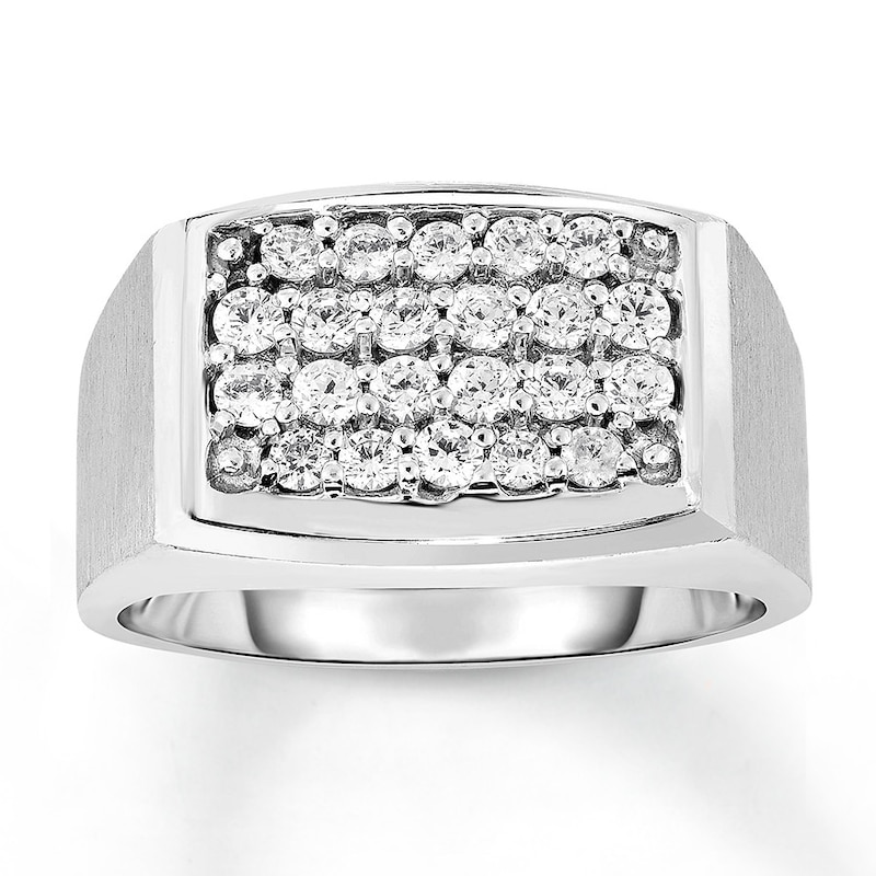 Men's Diamond Ring 1 ct tw Round-cut 10K White Gold | Kay