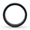 Thumbnail Image 2 of Now + Forever Men's Wedding Band Black/Blue Ion-Plated Stainless Steel 8mm
