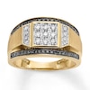 Thumbnail Image 0 of Men's Black/White Diamond Band 5/8 ct tw 10K Yellow Gold